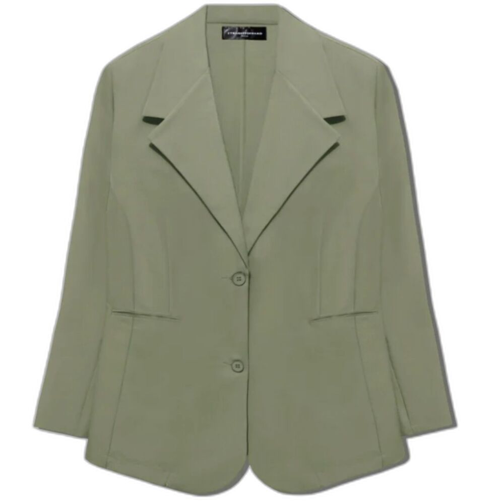 FHQ Collection Olive Green Blazer Single Breasted with Belt Closure Size XL